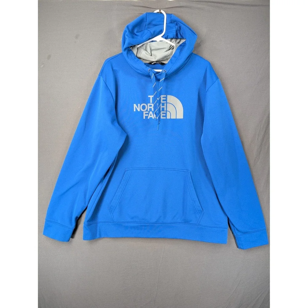 The North Face Mens Blue Logo Pullover Hoodie Sweatshirt XL